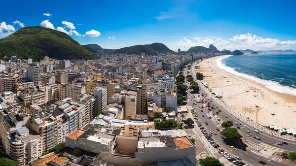 Panoramic View Byggnader Framför Stranden Copacabana Rio Janeiro Brasilien — Stockfoto