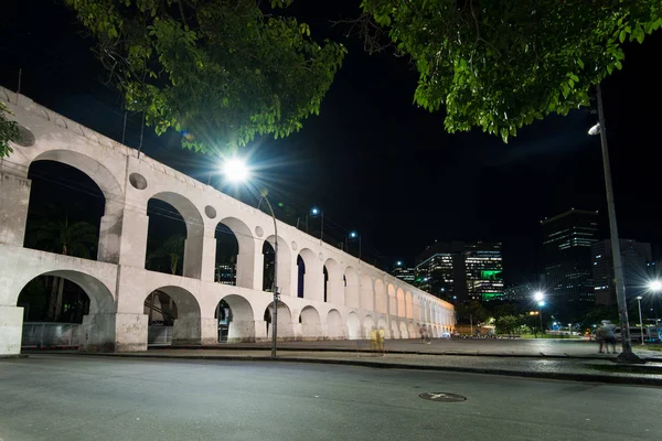 Famoso Arcos Lapa También Conocido Como Acueducto Carioca Noche Río — Foto de Stock