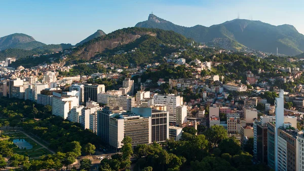 Vue Des Bâtiments Quartier Gloria Montagne Corcovado Horizon Rio Janeiro — Photo