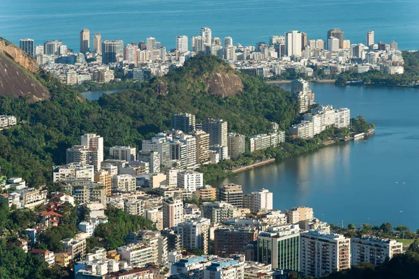 Rio Janeiro Brezilya Daki Lagoon Hills Çevresindeki Konut Binaları — Stok fotoğraf