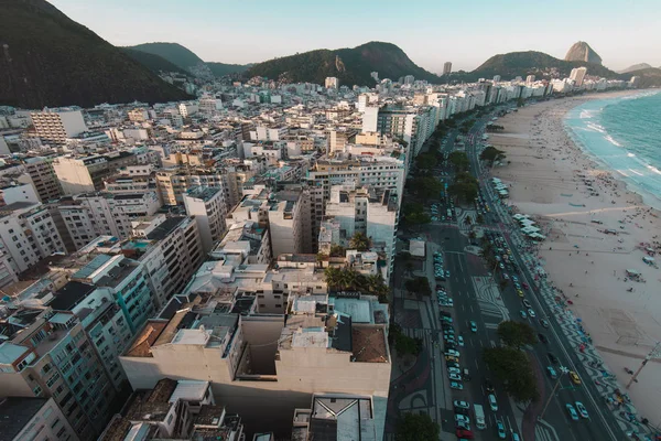 Rio Janeiro Daki Copacabana Sahili Nin Önündeki Binaların Manzarası — Stok fotoğraf