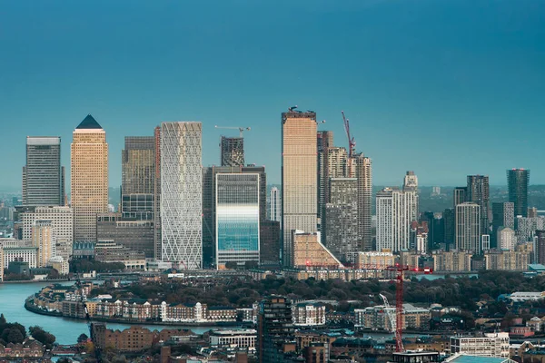 Vista Elevada Del Distrito Financiero Canary Wharf Ciudad Londres — Foto de Stock