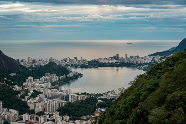Elevated View of Rodrigo de Freitas Lagoon in Rio de Janeiro, Brazil