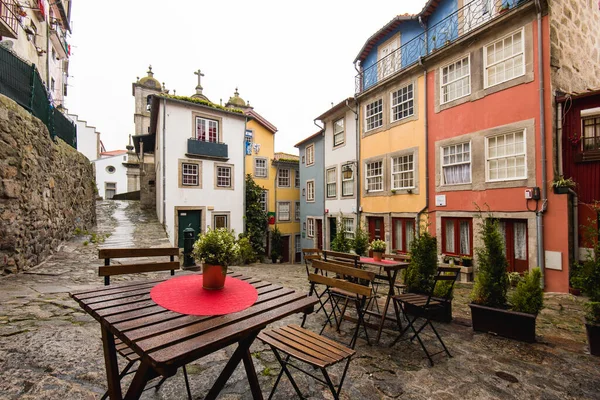 Oporto Portugal Noviembre 2019 Cafetería Aire Libre Una Plaza Con — Foto de Stock