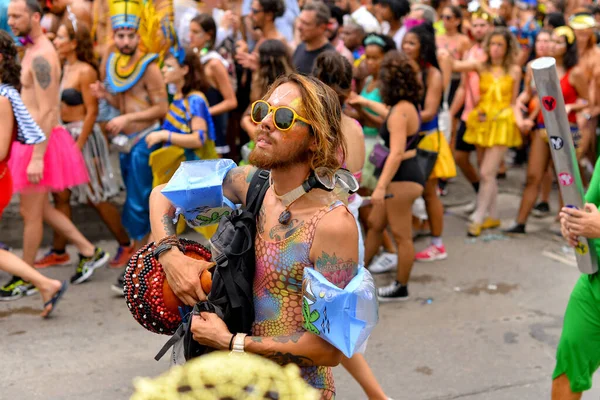 Rio Janeiro Brasile Marzo 2019 Brasiliani Festeggiano Carnevale Strada Vari — Foto Stock