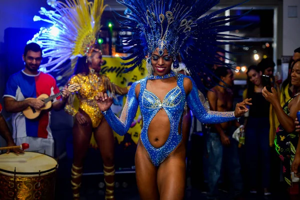 Rio Janeiro Brasil Junho 2019 Bela Dançarina Samba Apresentando Uma — Fotografia de Stock