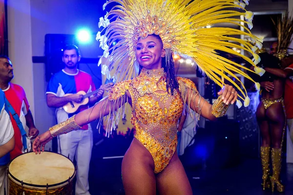 Rio Janeiro Brazil June 2019 Pretty Samba Dancer Performing Carnival — Stock Photo, Image