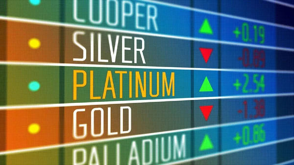 Platinpreis an der Börse. — Stockfoto