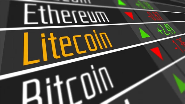Litecoin криптографічного валютному ринку — стокове фото