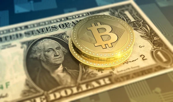光沢のある bitcoins 暗号通貨背景 — ストック写真