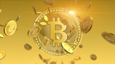 Parlak bitcoins finansal arka plan