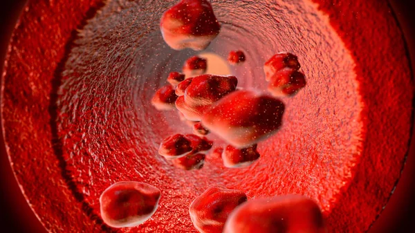 Rote Blutkörperchen in der Vene — Stockfoto