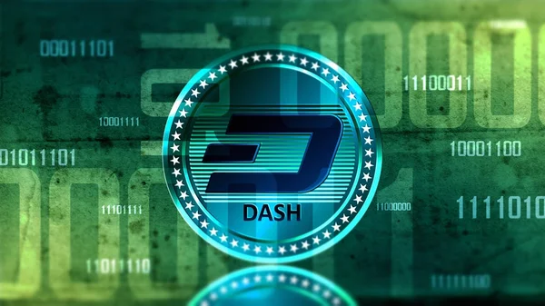 Virtuális cryptocurrency Dash érme jele — Stock Fotó