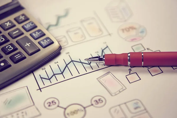 Kalem çizimler mali grafik ve grafik, muhasebe arka plan — Stok fotoğraf