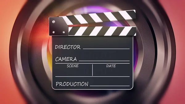 Movie clapper board open cinematography concept — Stock Photo, Image