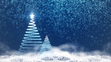 Parlak yıldızlı Noel ağacı