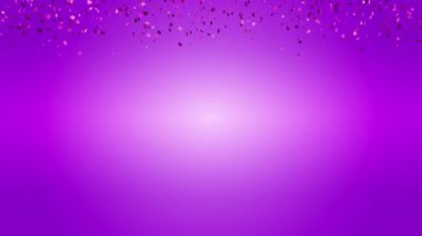 Düşen parlak mor konfeti animasyon arka plan şablonu. 4k Uhd hareket videosu.