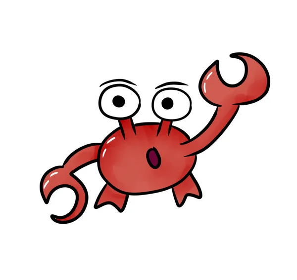 Grappige Rode Krab Cartoon Karakter Voor Afdruk Spelletjes Andere — Stockfoto