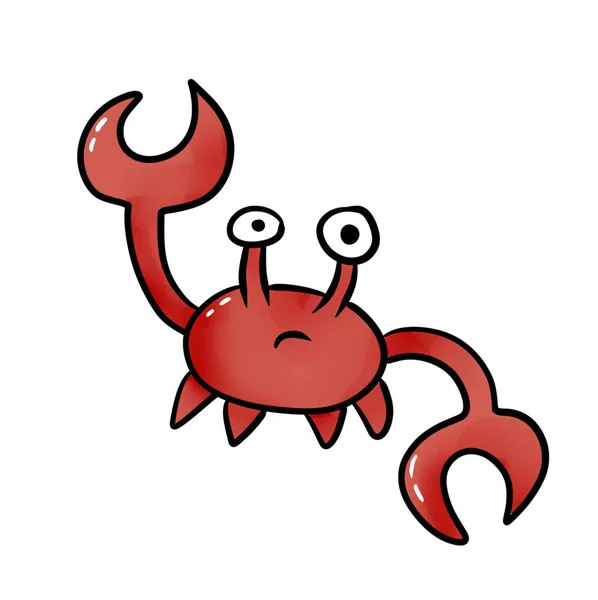 Funny Confused Crab Cartoon Character Print Games Others — Stock Photo, Image