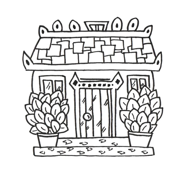 Japanese fantasy house. Lineworks for design - cards, web and games.