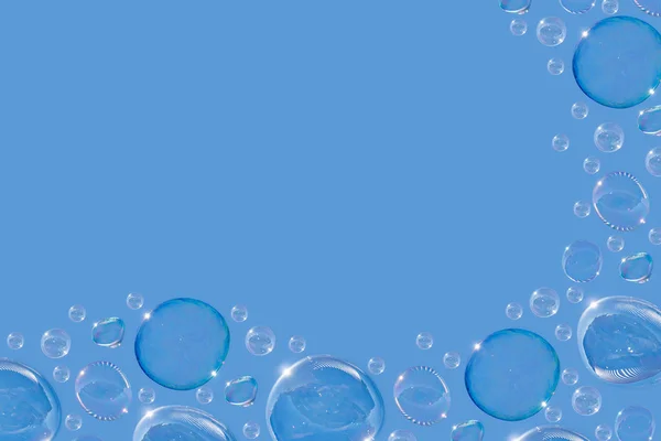 Background from soap bubbles. Soap bubbles fly in the sky. Blow out soap bubbles.