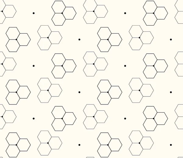 Fond nid d'abeille ou moléculaire, motif hexagonal sans couture, illustration vectorielle — Image vectorielle