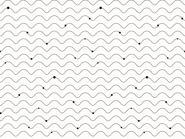 Schwarze nahtlose wellenförmige Linienmuster Vektor Illustration — Stockvektor