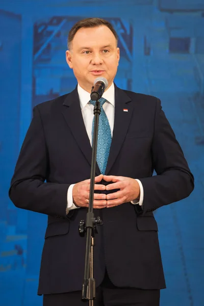 Rynarcice Lengyelország 2019 Október Andrzej Duda Lengyel Elnök Kghm Polska — Stock Fotó