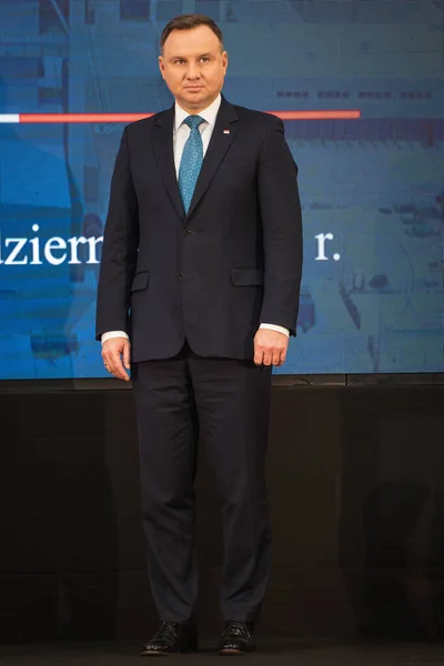 Rynarcice Lengyelország 2019 Október Andrzej Duda Lengyel Elnök Kghm Polska — Stock Fotó