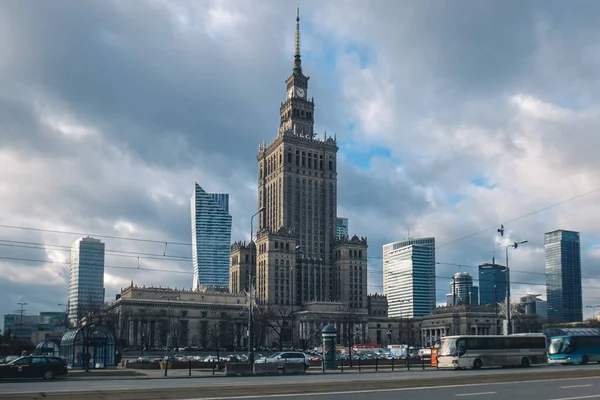 Varsavia Polonia Gennaio 2018 Palazzo Della Cultura Della Scienza Centro — Foto Stock