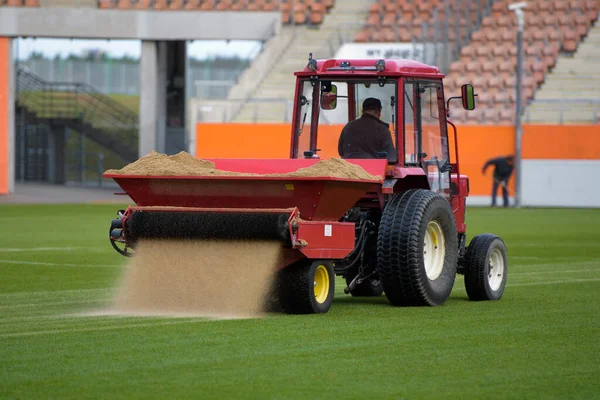 Sandblasting Football Field — Stock Photo, Image