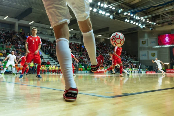 Lubin Polska Grudzień 2019 Futsal Friendly Match Poland Serbia Zamknij — Zdjęcie stockowe