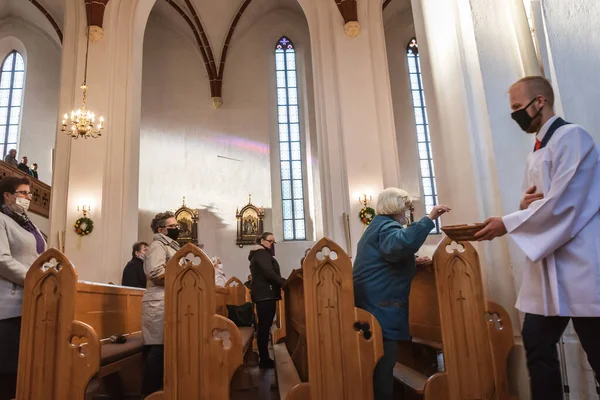 Scinawa Polonia Mayo 2020 Santa Misa Iglesia Exaltación Santa Cruz — Foto de Stock