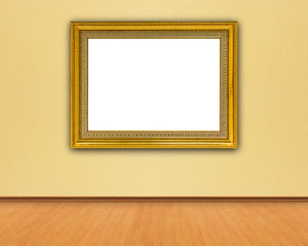 Golden Frame on The Yellow Wall — Stock Photo, Image