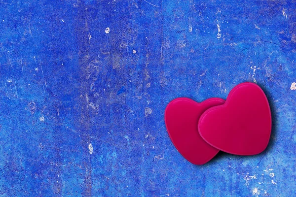 Heart on Blue Vintage Background with Copy Space — Stock Photo, Image
