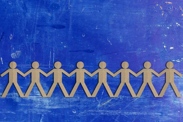 Teamwork Concept, Group of People Paper Cut Out — Stock Photo, Image