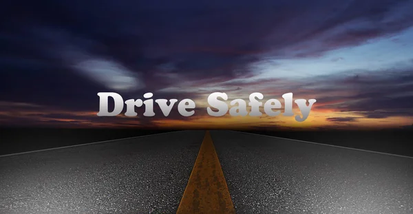 夜シーン道路安全運転をコンセプト — ストック写真
