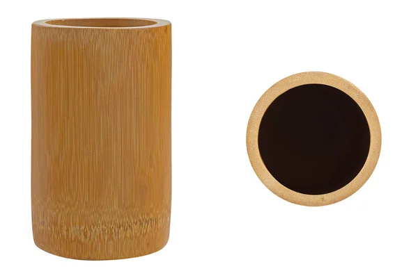 Aislar la taza de madera sobre fondo blanco — Foto de Stock