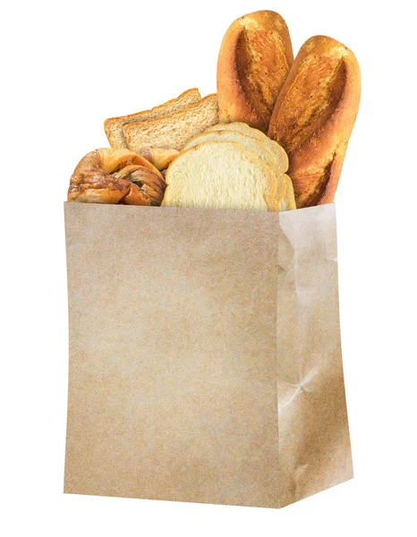 Beyaz arka plan üzerinde ekmek izole