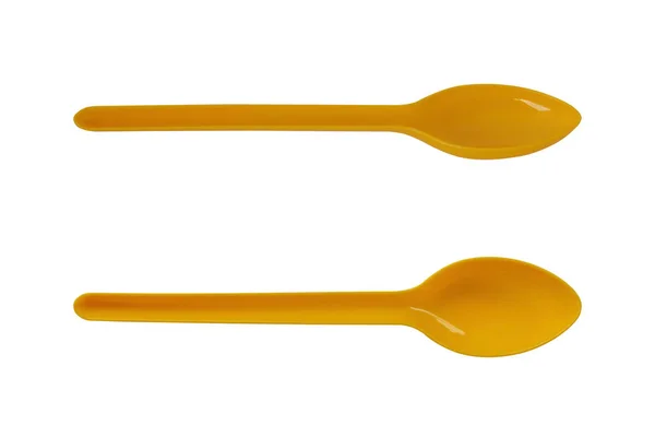 Isolate Plastic Spoon on White Background — Stock Photo, Image