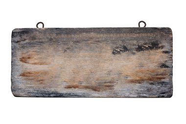 Beyaz arka plan üzerinde ahşap işareti