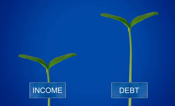 Concepto de deuda e ingresos — Foto de Stock