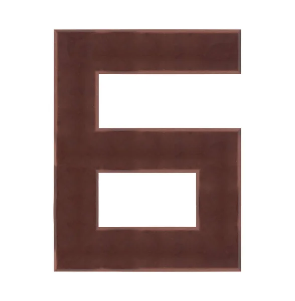 Schokoladenzahl auf weißem Hintergrund isolieren — Stockfoto