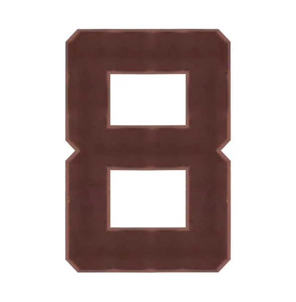 Isolare il numero di cioccolato su sfondo bianco — Foto Stock