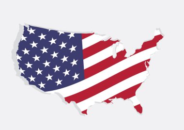 renk vektör düz tasarım Amerikan bayrağı, ABD siluet 