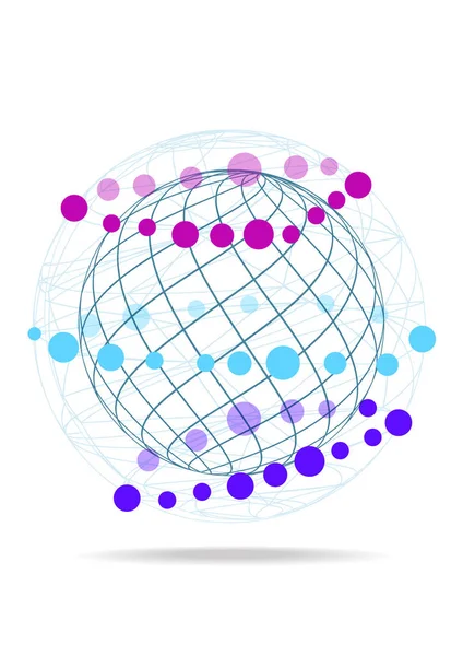 Basit Vektör Düz Tasarım Çizim Dünya Küre Beyaz Arka Plan — Stok Vektör