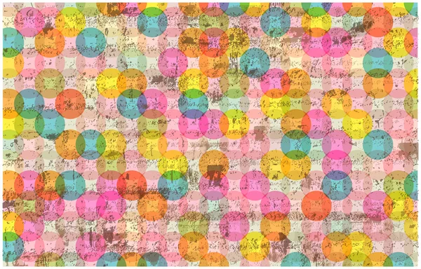 颜色抽象矢量背景 粗糙复古气泡在白色背景下分离 彩虹圆圈 — 图库矢量图片