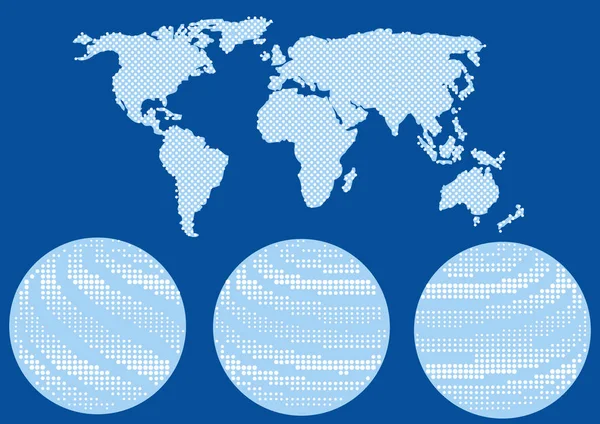 Pöttyös Világ Megjelenítése Sziluett Földgömb Absztrakt Vektor Háttér — Stock Vector