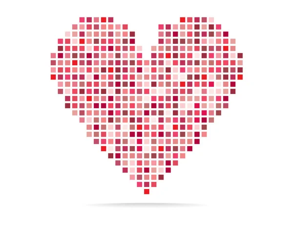 Pixels Vector Heart Icon Isolated White Background Color Vector Heart — Stock Vector