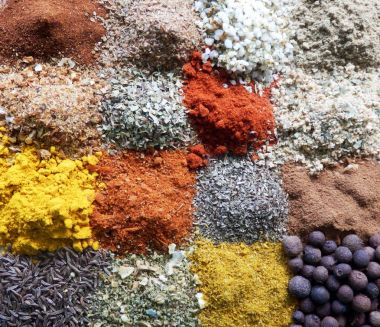 Makro otlar ve baharatlar koleksiyonu fotoğraf